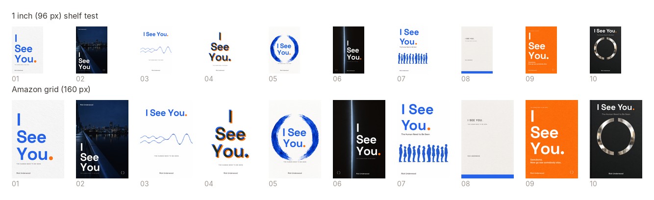 The ten covers at one inch and at Amazon grid size